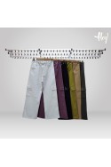 Wide leg gabardina con ojalillos