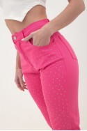 Mom fit gabardina con strass