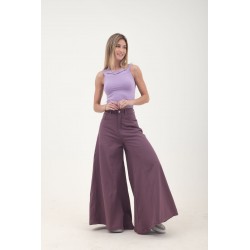 Maxi wide leg gabardina