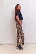 Wide leg gabardina animal print directo de fabrica