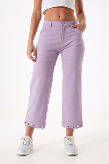 Pantalon wide leg gabardina con arandelas para mujer por mayor