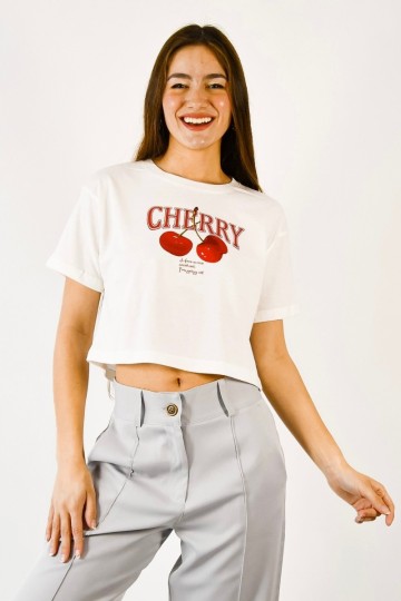 Remera algodón peinado cherry