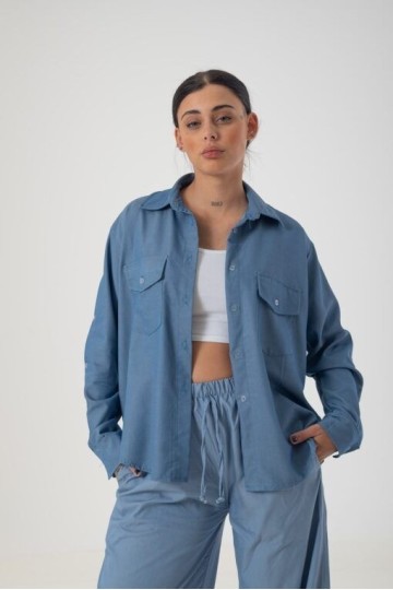 Camisa oversize simil jean