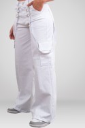 Pantalon wide leg cargo gabardina con tira directo fabrica en flores