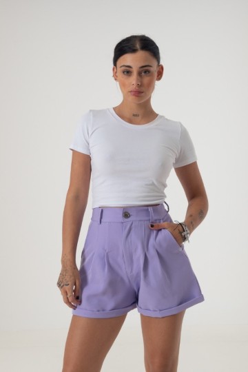 Short sastrero liso Hey! para mujer