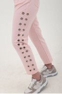 Pantalon mom de gabardina con arandelas laterales Hey! para mujer