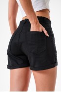 Short mom de gabardina con strass Hey! para mujer