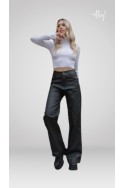 Pantalon Wide Leg Engomado