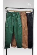 Pantalón Mom Cargo Engomado Tiro Alto para Mujer - Hey Online